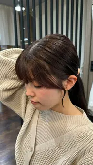 前髪/後れ毛カット〔口コミ投稿〕アイロン/コテ巻き仕上げ🪽顔まわりカット🫧