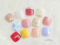 フットジェルネイル（オフ無し）👣💎シンプルデザイン