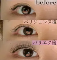 期間限定❤️❤️❤️パリエク🌈パリジェンヌ（まつ毛パーマ）をかけた後にエクステ♪理想のパッチリお目元に100本