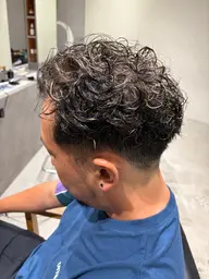 メンズカット+パーマ+メッシュ