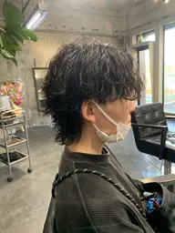 メンズカット＋波巻きパーマ