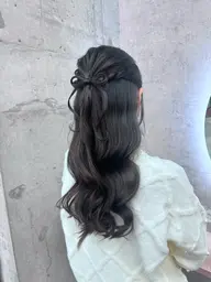 【リボンハーフアップ🎀】ハーフアップヘアセット/リボンアレンジ/ハーフアップアレンジ/ヘアセット