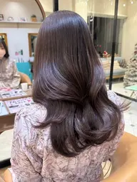【🎀当日予約OK🎀】韓国透明感カラー+前髪縮毛+保湿1stepトリートメント/ロング料金なし/カラーモデル