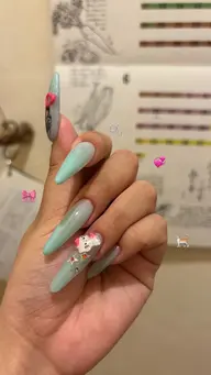 アクリル長さだしワンカラー🩵