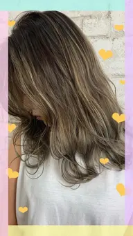 🤍大人気メニュー🤍白髪ぼかしハイライト+イルミナカラー+超音波ハホニコトリートメント🤍