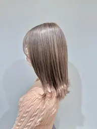 【透明感抜群🌟】ケアブリーチダブルカラー✨&髪質改善トリートメント