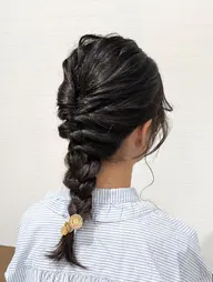 【七五三/結婚式】ヘアアレンジ🎀みつあみ
