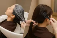 白髪染めリタッチカラー🩵Aujua 4ステップ🧴トリートメント付き！🧖🏼‍♀️✨