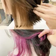 《✨まわりとは違う髪型に✨》インナーカラーダブルカラー+カット  +前処理トリートメント　コテ巻き仕上げOK