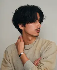 ✨ 人気No.4【🫧新規メンズ限定🫧】カット+ニュアンスパーマ+ダメージケアトリートメント✧.¥10,000