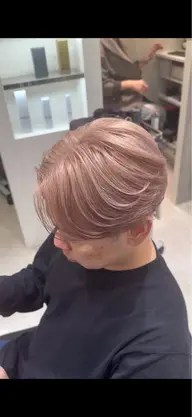 【韓国メンズ🇰🇷】カット+ブリーチ+ミルクティーベージュ+トリートメント