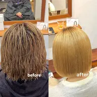 【ブリーチ毛OK】カット+酸性ストレート+2stepトリートメント🩵ダメージを抑えてナチュラルなツヤ髪に✨