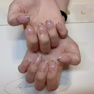 【ハンド】ミラーフレンチ|ガラスフレンチ|持ち込みデザインOKです|甘皮ケア