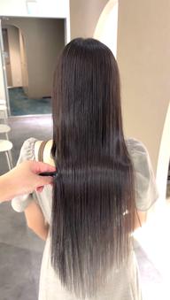 【パヤ毛・うねり・広がり改善】リンゴ酸配合美髪矯正＋カット🌿ピンピンしない自然な艶髪ストレート💎(ロング料金無し)