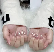 🎀［チップ長さだし10本］グラデーション/マグネット/ベビーブマミラーネイル