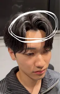 👨メンズカット+アップパーマ(前髪立ち上げ用)