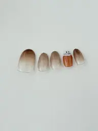 ◾️オフ無 🧡グラデーション+アート(片手1本ずつ計2本)