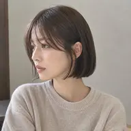 【韓国風ぱっつんボブ】切りっぱなしボブカット✂︎