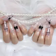 【1番人気👑】10本長さ出し+6本アート、パーツつけ放題💘✨ワンホン、ガーリー🎀
