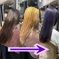 🔷🔶人気No1🔶🔷黒染め落とし＋カラー＋3stepトリートメント(ケアブリーチ変更可)