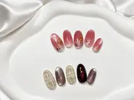 【秋ネイル🍂】マグネットネイル+アート