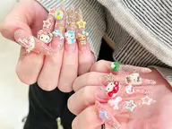 【ワンホン】チップ長さだし☆ワンカラーorラメグラ＋パーツやり放題¥8800
