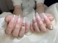 チップ長さ出し氷結ガラスネイル💕パーツ2個付き💕オフなし💕