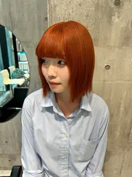 🧡オレンジカラー🧡ブリーチリタッチ+カラー➕トリートメント