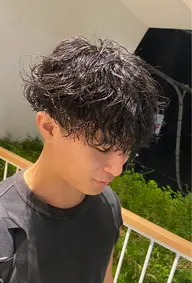 men’s /【🌀パーマのみ🌀】毛流れ、ニュアンス➕簡易ヘッドスパ🌱✨ ケアパーマ+¥1,100