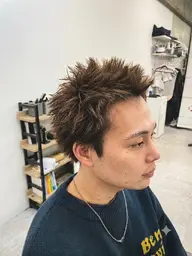 【✂️スパイキーショート+ワンカラー🎨】 (ブリーチなしのワンカラー)