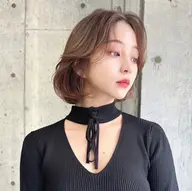韓国風🇰🇷前髪&顔周りカット🤍透明カラー&韓国風コテ巻き🌸