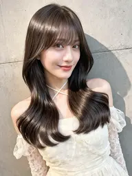【艶髪仕上げ】カット+ケアカラー+3ステップミルボンTR 下通/韓国/髪質改善