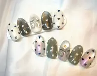 ハート✖️リボンデザインネイル🎀(オフあり、甘皮ケア付)