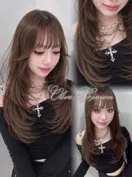 💄ミニモ学割💄カット+ブリーチありorなしWcolor+髪質改善トリートメント🫧 トレンドカット韓国上品な艶カラー