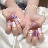 【オフ込】ハンドネイル✨フリーデザイン🌈¥4500〜(アートにより異なります)持ち込み可💕 他店オフの場合+500円