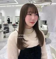 透明間ベージュカラー×レイヤーカット