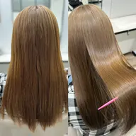 『🌿ケアカラー&美髪tr🌿』（ダメージ80%カット）ケアカラー＋髪質改善酸熱トリートメント　超ツヤサラに💫