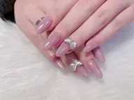 Hant【自爪】💅ハンド★ワンカラー+2個大きいパーツor2本埋め尽くし★付け替えオフ全部無料ケア込み ¥4580