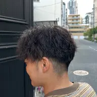 メンズパーマ🌀+カット【頭皮ダメージ減クリームパーマ✨】