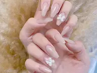 【チップ長さ出し】ワンカラーxパーツ2本