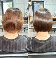 柔らかい艶髪縮毛矯正+フルカラー+似合わせカット+ケアtr✨ #ショート #ボブ #ブリーチ縮毛矯正 #酸性ストレート