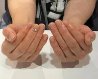 【テストモデル】★マットワンカラー+デザイン一本ずつ★ビジューネイル✨✨