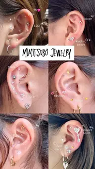 【 💎Ear Jewelry|耳つぼジュエリー6粒】小顔/むくみ軽減/肩こり/眼精疲労