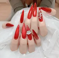 人気メニュー✨チップ長さ出しワンカラー✨ラメー✨マグネット✨フラッシュネイル✨パーツ2個付き✨ソフトジェルオフ込み