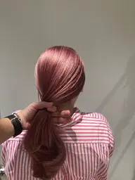 カットx ブリーチ2回 x カラー