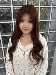馴染ませカット+艶カラー+シールエクステ(40〜100枚)🍎