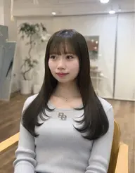 韓国レイヤーカット✨×艶感高発色カラー🩵/髪質で選べるトリートメント
