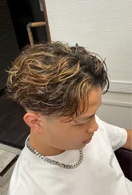 【👑メンズ人気No.1】カット+ハイライト+特殊パーマ✨