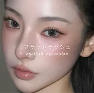 束感エクステ🩵話題Lカール🈶フラットラッシュ 80~100本 ¥3400