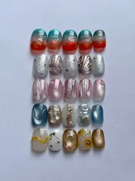 【当日予約限定】定額デザインpremium course🌻ニュアンス、ミラーオーロラ、ぷっくり💅✨パラジェル変更無料